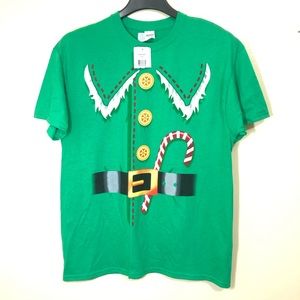 Christmas Elf with Candy Cane Holiday T-shirt